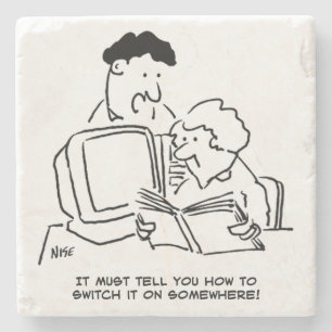 Tittar hur du slår på datorn stenunderlägg