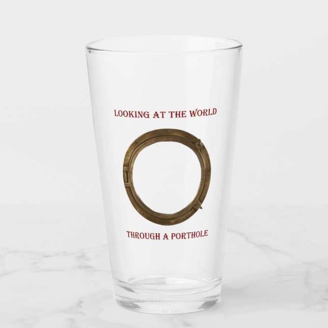 Tittar i världen genom en Porthole färg Glaskopp (Framsida)