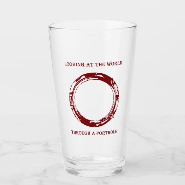 Tittar i världen genom ett portholglas glaskopp (Framsida)