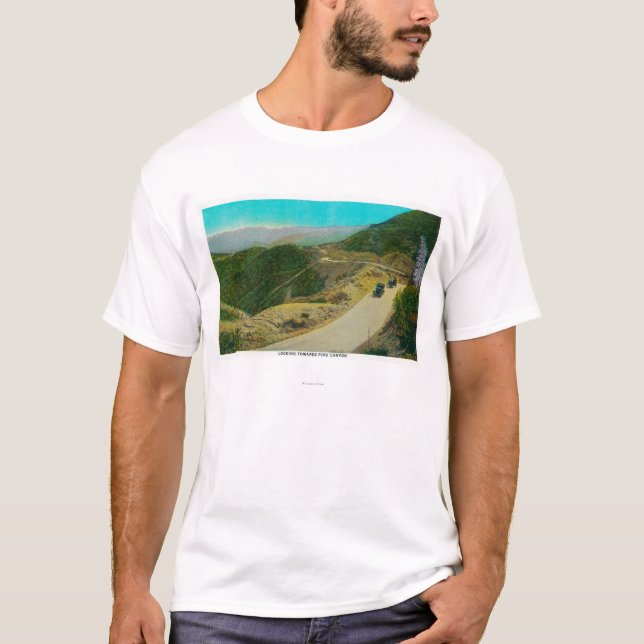 Tittar in mot den Piru CanyonRidge rutten, CA T-shirt (Framsida)