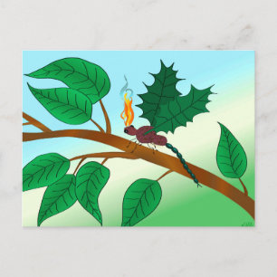 Tittar Insekter av glas - Snapdragon-Fly Vykort