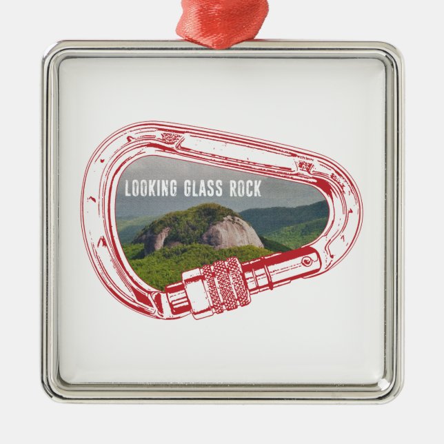 Tittar klätterkarabiner av glas Sten Julgransprydnad Metall (Framsidan)