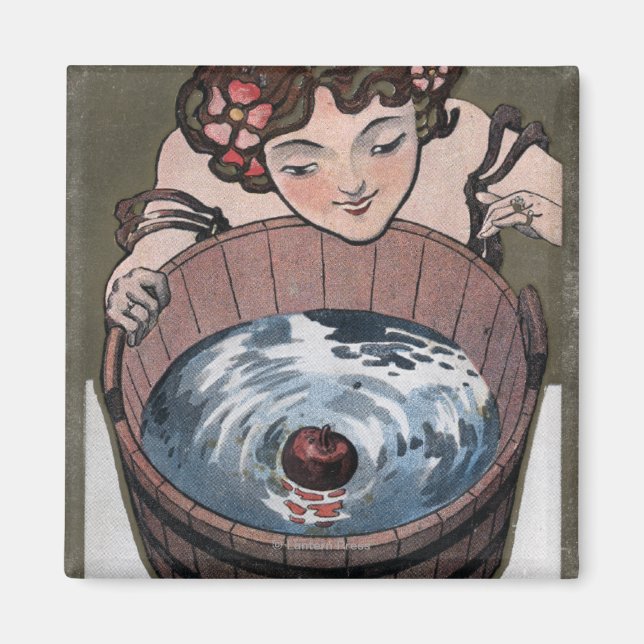 Tittar kvinnor i Wood Barrel Magnet (Framsidan)