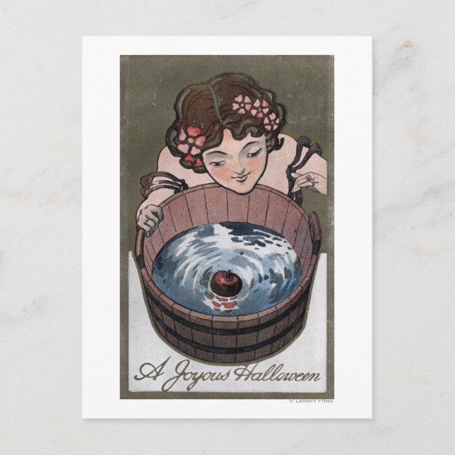 Tittar kvinnor i Wood Barrel Vykort (Framsida)