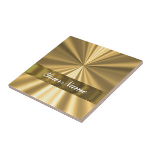 Tittar metalliskt guld kakelplatta