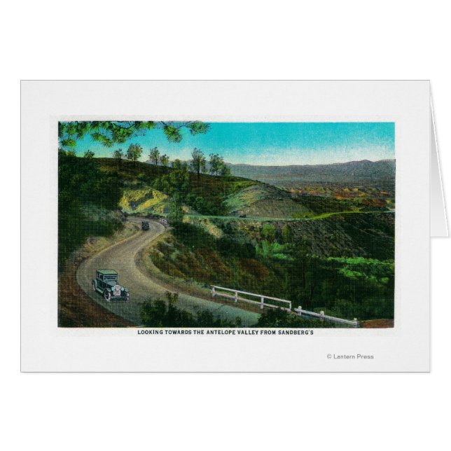 Tittar mot Antelope Valley från Sandberg Hälsningskort (Framsidan Horizontal)
