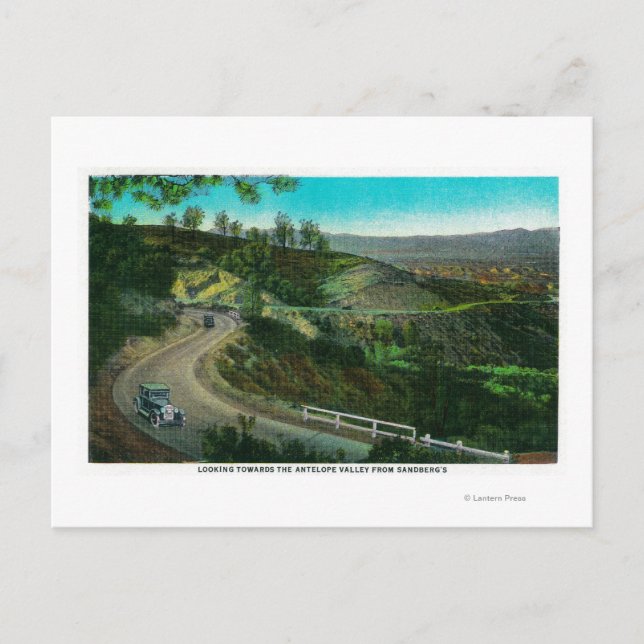 Tittar mot Antelope Valley från Sandberg Vykort (Framsida)