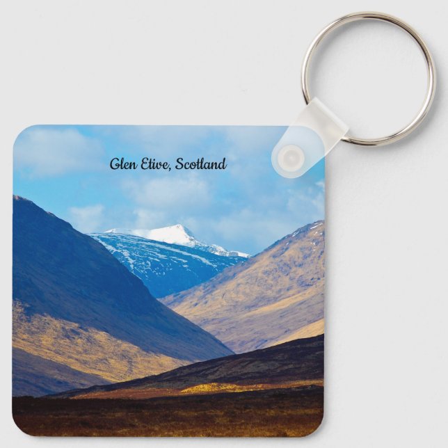 Tittar mot Glen Etive, Scotland Nyckelring (Baksida)