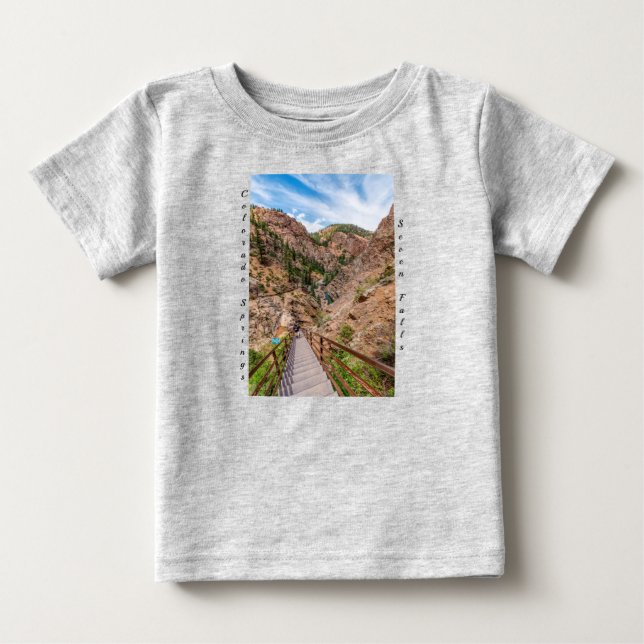 Tittar ner sju byxor Trappor Barn T-shirt (Framsida)