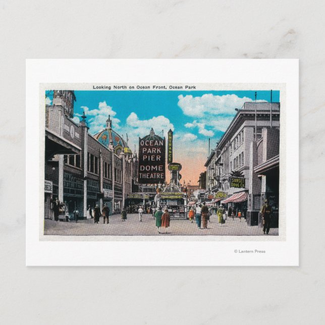 Tittar North på Ocean Front, Ocean Park Vykort (Framsida)