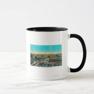 Tittar östligt över affär delar upp, Long Beach Mugg