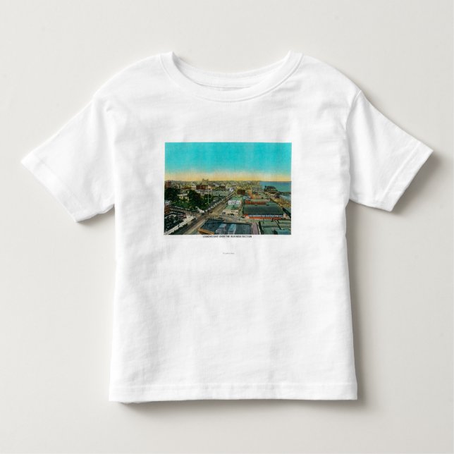 Tittar östligt över affär delar upp, Long Beach Tee Shirt (Framsida)