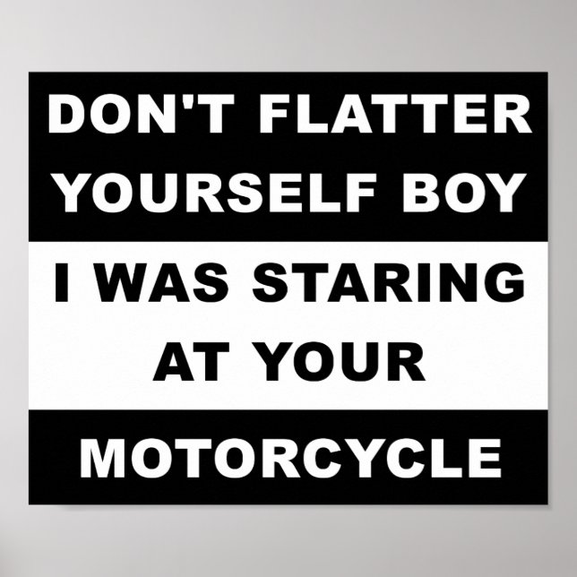 Tittar på din motorcykel Roligt Affisch (Framsidan)