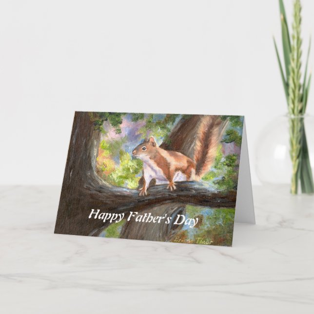 Tittar på Fars dag-kortet Kort (Framsida)