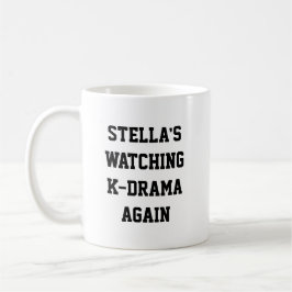 Tittar på K-Drama Igen Roligt namn Kdrama Fan Cita Kaffemugg