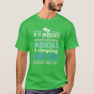 Tittar på musikal och sjunger Showunes pojke T Shirt