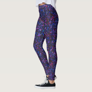 Tittar som blått och rosa texturerat på väggen leggings