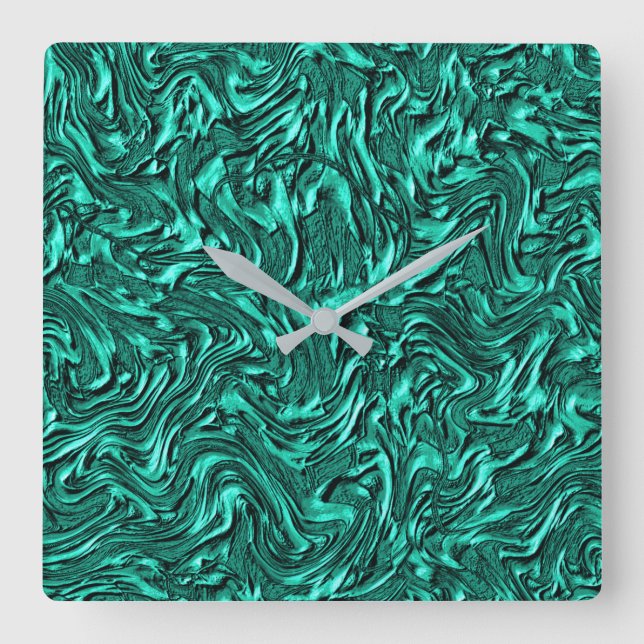 Tittar som en grönt som texturerats av en vägg fyrkantig klocka (Framsida)