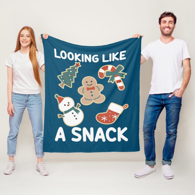 Tittar som en Snack God jul Santa Snack Fleecefilt (På plats)
