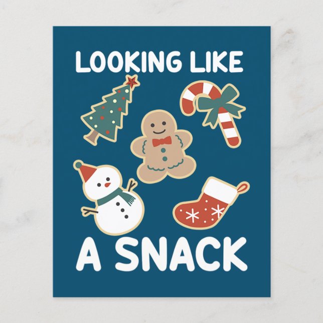 Tittar som en Snack God jul Santa Snack Flygblad (Framsidan)