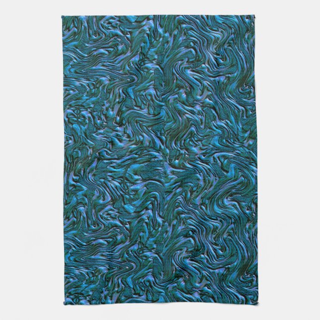 Tittar som royal- eller kadeblått som texturerats  kökshandduk (Vertikal)