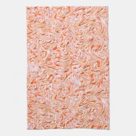 Tittar som texturerad av vägg, lax färg kökshandduk