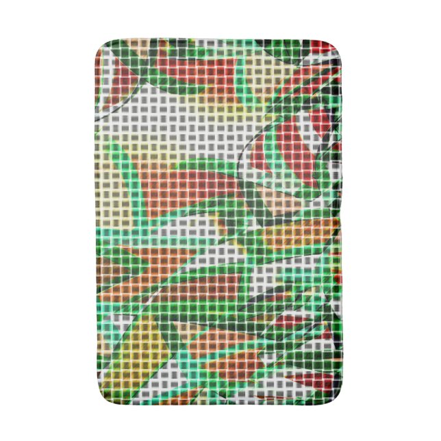 Tittar som vävt basket över ett foto av gräs badrumsmatta (Framsidan (Vertikal))