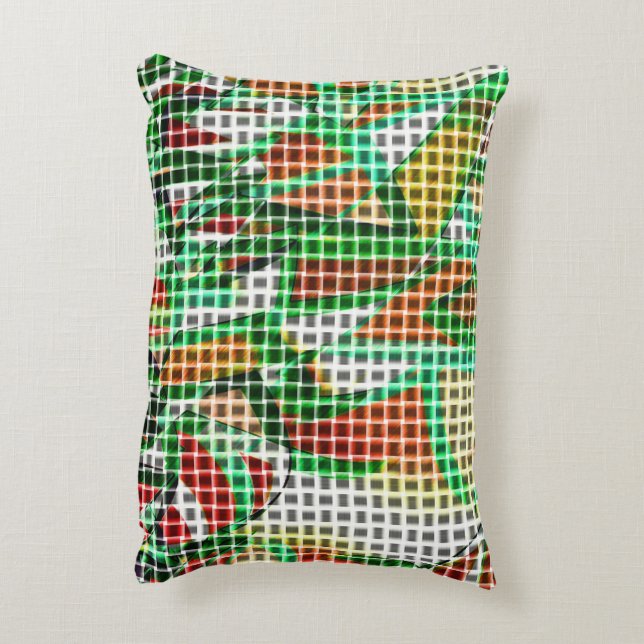 Tittar som vävt basket över ett foto av gräs prydnadskudde (Baksidan(Vertikal))