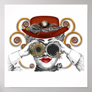 tittar steampunk kille poster