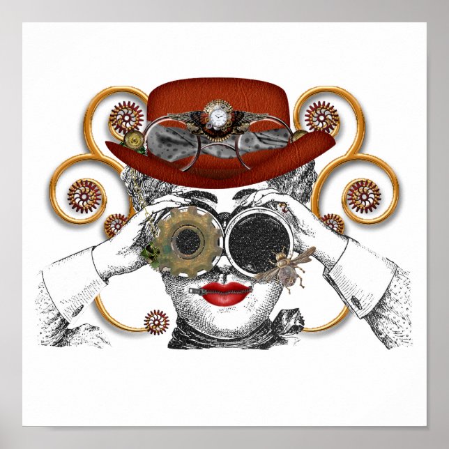 tittar steampunk kille poster (Framsidan)
