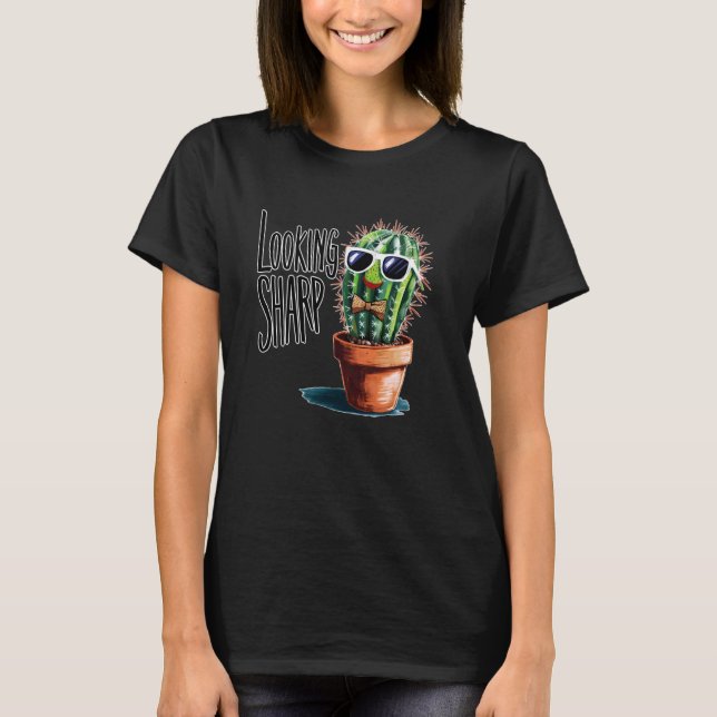 Tittar Superskojet Cactus Succulent Graph för vass T Shirt (Framsida)