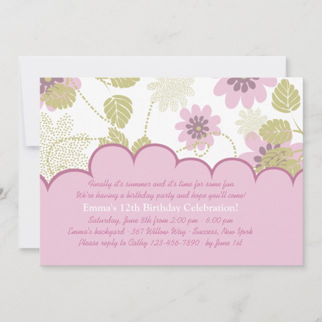 Tittar till Garden Födelsedagsfest inbjudan (Framsida)