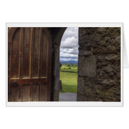 Tittar till och med dörren hälsningskort