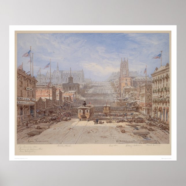 Tittar upp California Street från Montgomery (1325 Poster (Framsidan)