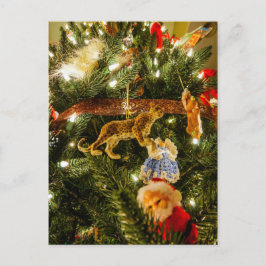 Tittar upp Julgran Helg Vykort