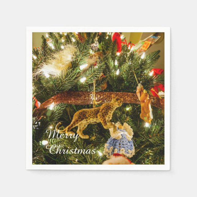 Tittar upp Julgran Pappersservett (Framsidan)