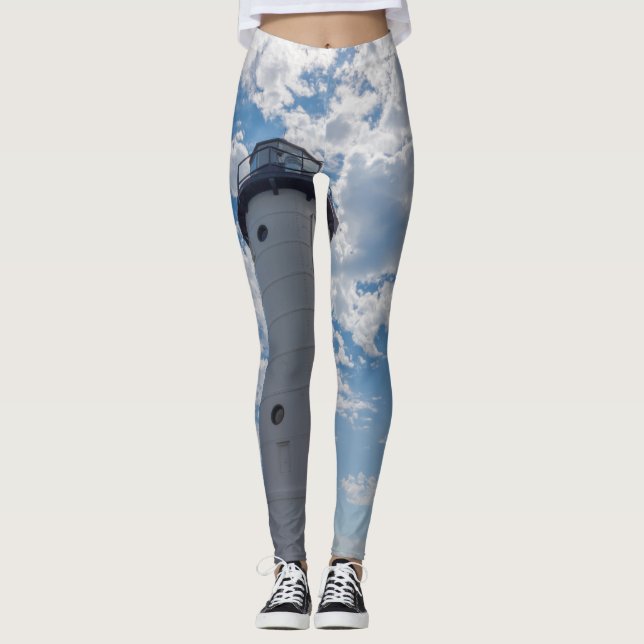 Tittar upp Manistee Lighthouse Leggings (Framsida)