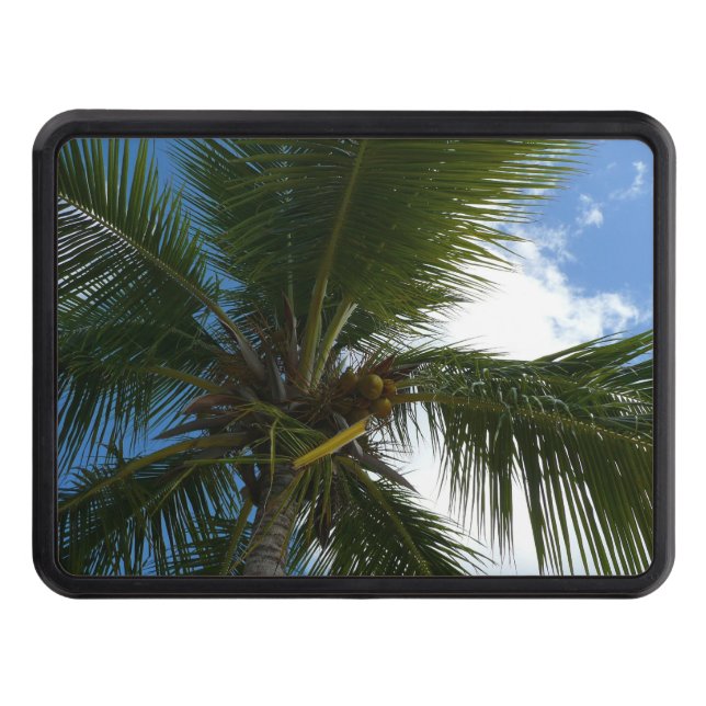 Tittar upp till den tropiska naturen vid kusten Ha Dragkroksskydd (Framsidan)