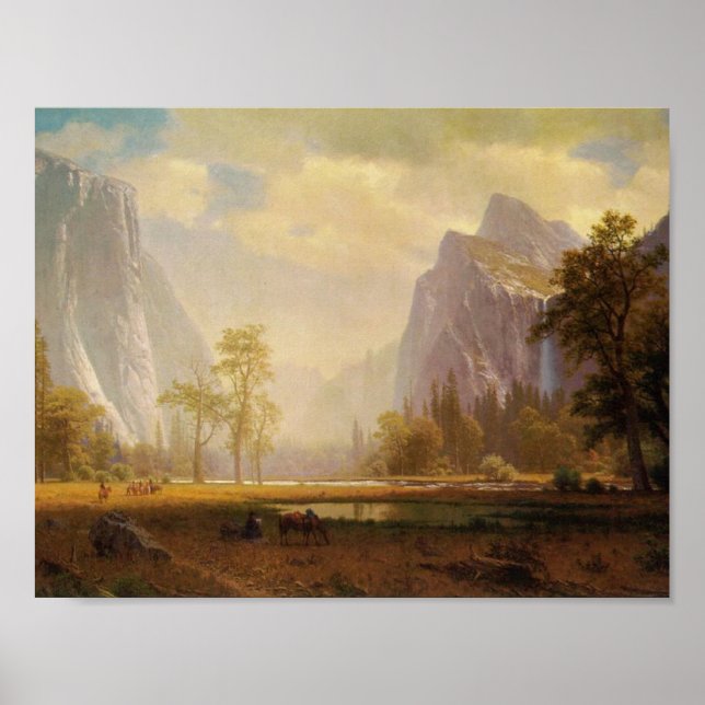 Tittar upp Yosemitalen - Albert Bierstadt Poster (Framsidan)