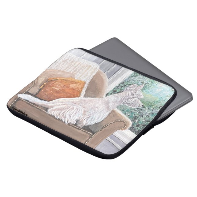 Tittar ut ett fönster laptop fodral (Framsida topp)