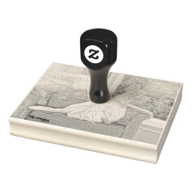 Tittar ut ett fönster stämpel (Stämpel)