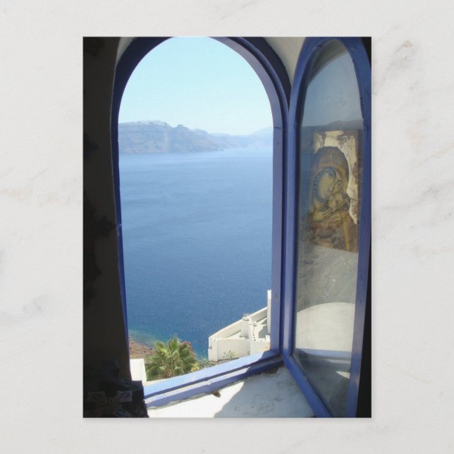Tittar ut i Santorini Vykort (Framsida)