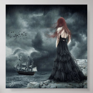 Tittar ut till havet poster