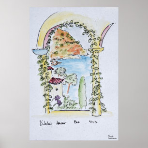 Tittar ut till Medelhavet Ät, Frankrike Poster
