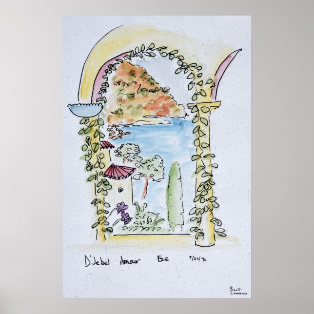 Tittar ut till Medelhavet | Ät, Frankrike Poster (Framsidan)