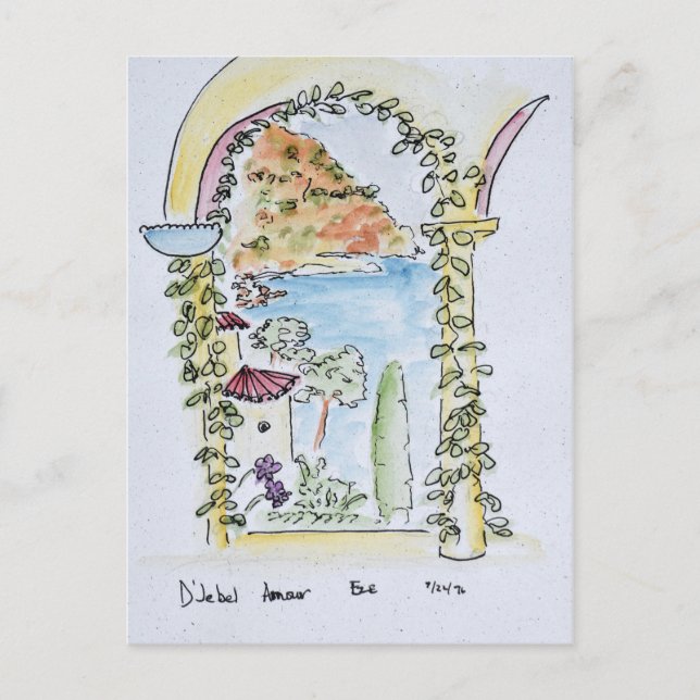 Tittar ut till Medelhavet | Ät, Frankrike Vykort (Framsida)