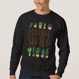 Tittar Vass Cactus För manar Women Cute Plant Cact Lång Ärmad Tröja