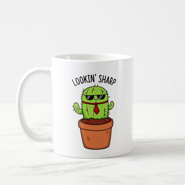 Tittar Vass Funny Cactus Pun Kaffemugg (Vänster)