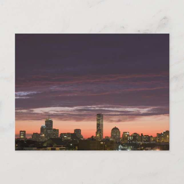 Tittar väster från South Boston vid solnedgång Vykort (Framsida)