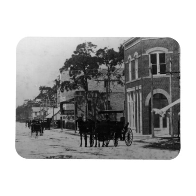 Tittar Väster på Flagler Street Magnet (Horisontell)